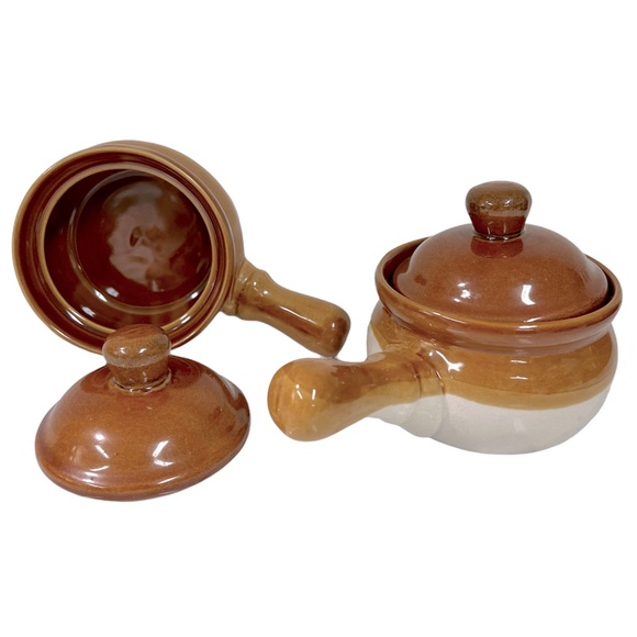 Other - Set of 2 French ONION soup Crock Bowls with Lids/handles